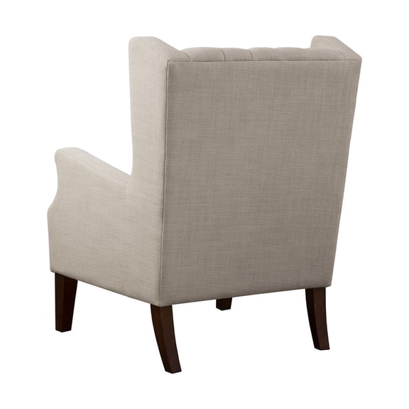 Gracie Mills Harrington Button Tufted Linen Wing Chair