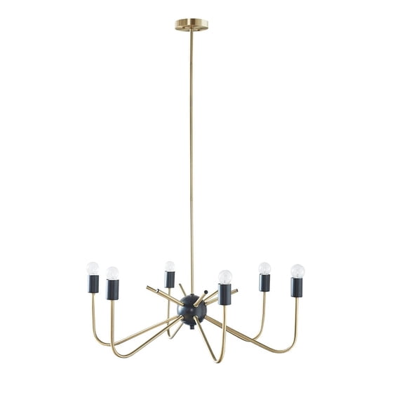 Gracie Mills Houston Modern 6-Light Adjustable Metal Chandelier - GRACE-14745