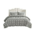 thumbnail image 1 of Gracie Mills Hydra Comforter Set 3 Piece Stripe Ruched Soft White GRACE-15836, 1 of 5