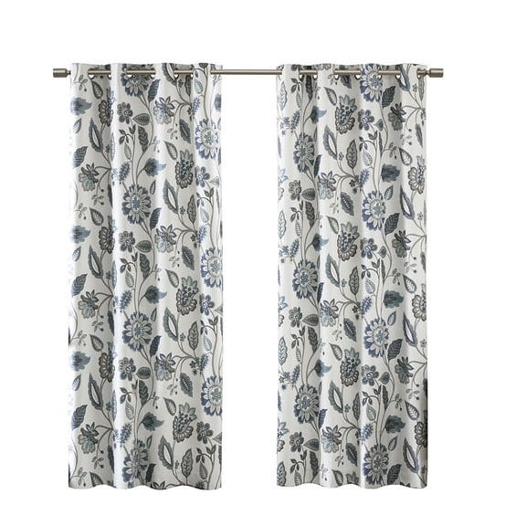 Gracie Mills Icarus Floral Jacquard Printed Room Darkening Curtain Panel - GRACE-9802