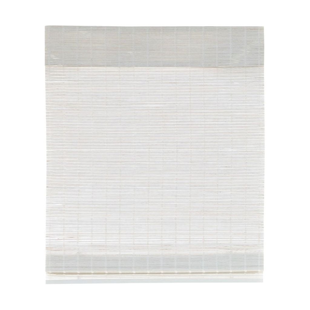 White Bamboo Cordless Woven Roman Shade 33" x 64"