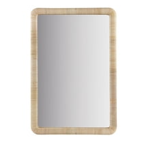 Gracie Mills Janell Serenity Reflected Natural Rattan Rectangle Wall Mirror - GRACE-15464
