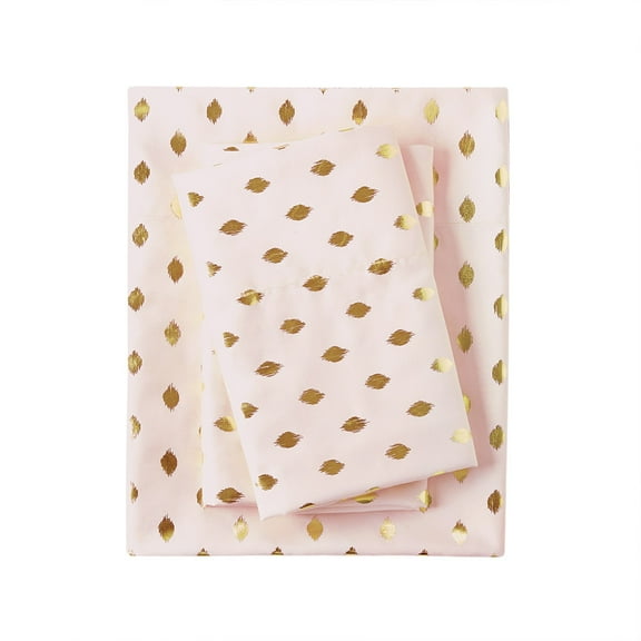 Gracie Mills Juniper Metallic Ikat Dot Printed Sheet Set - GRACE-10931