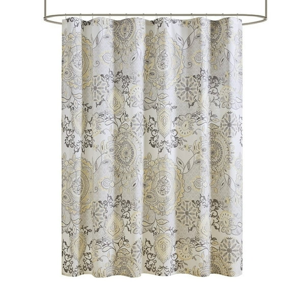Gracie Mills Leo Floral Printed Lightweight Cotton Shower Curtain - GRACE-10900