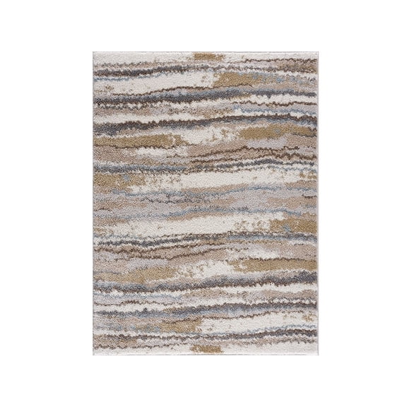 Gracie Mills Lilibeth Watercolor Abstract Stripe Woven Super Soft Hight Pile Area Rug - GRACE-14259