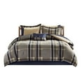thumbnail image 1 of Gracie Mills Lirael 7-Piece Plaid Microfiber Comforter Set Navy Taupe Twin, 1 of 5