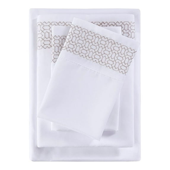 Gracie Mills Luca 4-Peice Embroidered Soft Brushed Microfiber Sheet Set - GRACE-15168