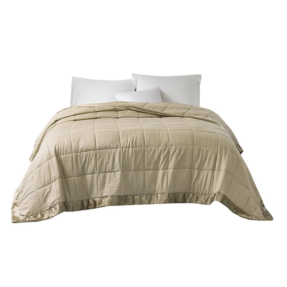 Gracie Mills Lucile Textured Oversized Down Alternative Blanket with Satin Trim - GRACE-3673