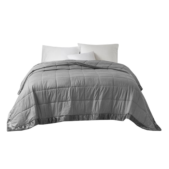 Gracie Mills Lucile Textured Oversized Down Alternative Blanket with Satin Trim - GRACE-3673