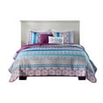 thumbnail image 1 of Gracie Mills Merewen Reversible Quilt Set Purple Twin with Throw Pillows GRACE-12032, 1 of 4