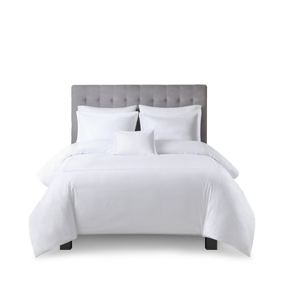 Gracie Mills Mooney 500 Thread Count Embroidered Cotton Sateen Duvet Cover Set - GRACE-15349