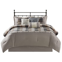 Gracie Mills Nanette 7-Piece Bufallo Plaid Printed Herringbone Comforter Set - GRACE-9319