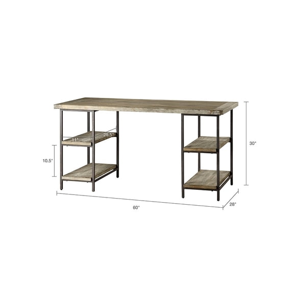 Gracie Mills Nielson Industrial Metal Frame Desk Table - GRACE-3479