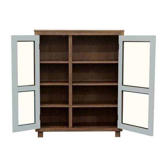 Gracie Mills Oconnor Modern Glass Cabinet with Drawers and Shelves