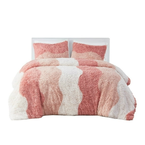 Gracie Mills Ombre Wave Shaggy Faux faux Comforter Set - GRACE-15341