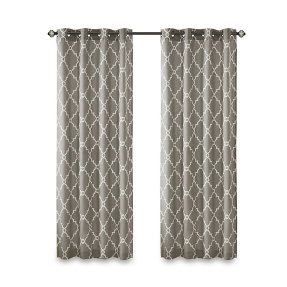 Gracie Mills Ondine Scroll Geometric Fretwork Grommet Window Curtain Panel - GRACE-160