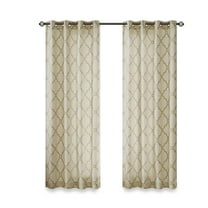 Gracie Mills Ondine Scroll Geometric Fretwork Grommet Window Curtain Panel - GRACE-160