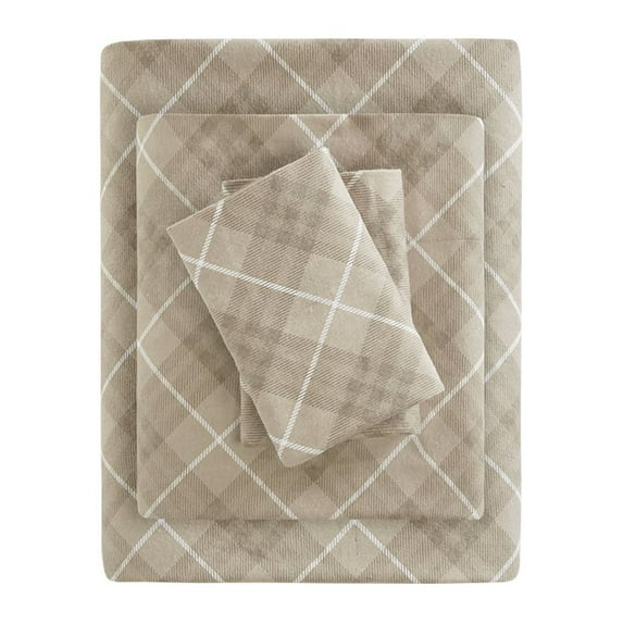 Gracie Mills Persephone 4-Piece Cotton Flannel Sheet Set Twin Gray GRACE-7549