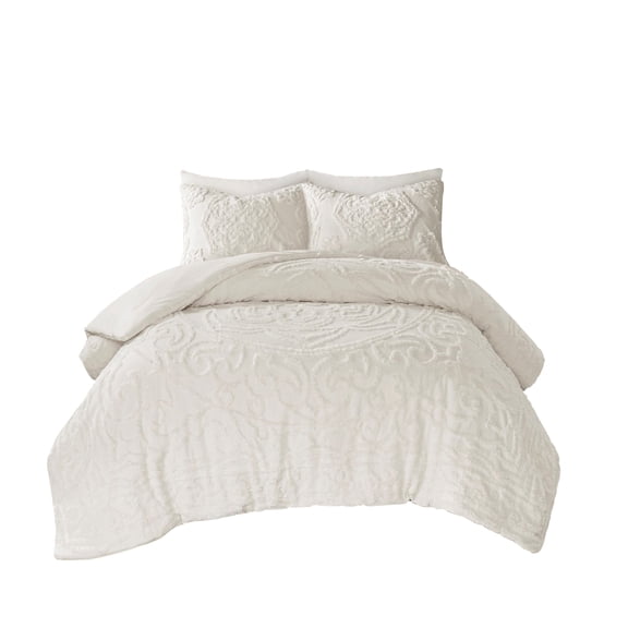 Gracie Mills Ray 3-Piece Boho-Inspired Tufted Cotton Chenille Medallion Comforter Set - GRACE-11117