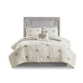 thumbnail image 1 of Gracie Mills Reversible Cotton Duvet Cover Set Ivory Grey Embroidered 4-Piece GRACE-12207, 1 of 5