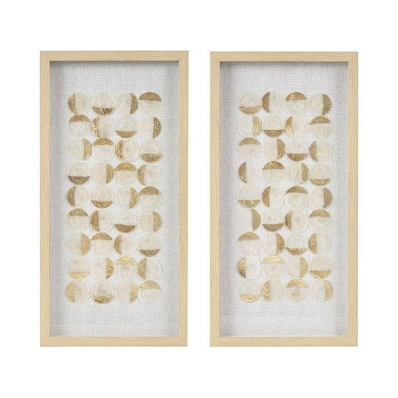 Gracie Mills Ritter 2-Piece Capiz Shell and Gold Foil Shadowbox - GRACE-14529
