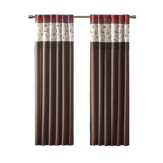 Gracie Mills Rogelio Classic Floral Embroidered Window Curtain Panel - GRACE-7494