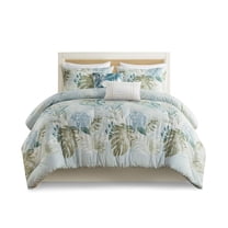 Gracie Mills Romero Coastal Haven 6-Piece Oversized Cotton Comforter Set with Throw Pillow - GRACE-15548