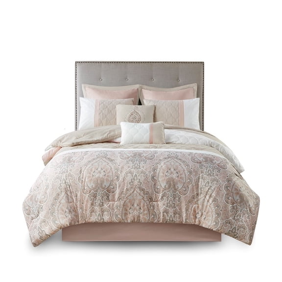 Gracie Mills Ronny 8-Piece Damask-Inspired Comforter Set - GRACE-10849