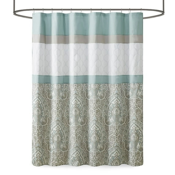 Gracie Mills Ronny Geometric Damask Printed Shower Curtain - GRACE-10799