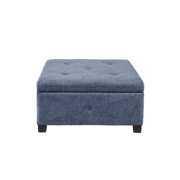 Gracie Mills Rylie Button-Tufted Square Storage Ottoman - GRACE-3638