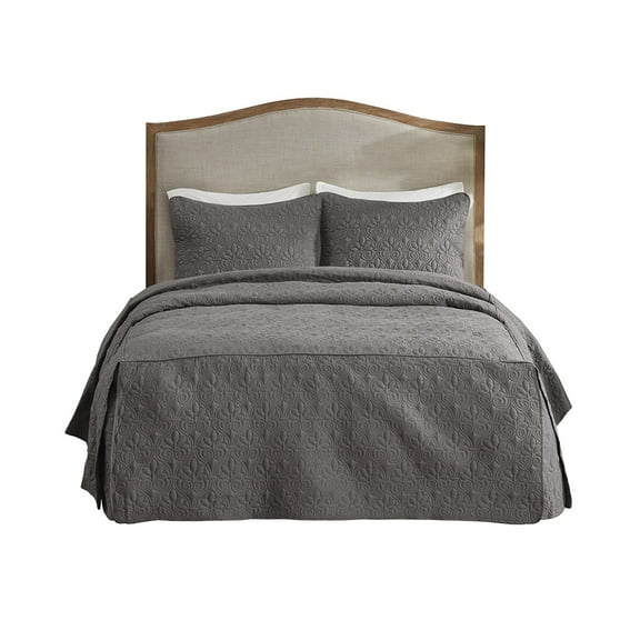 Gracie Mills Sandy 3 Piece Quilted Bedspread Set Split Corner Soft Cream GRACE-12667