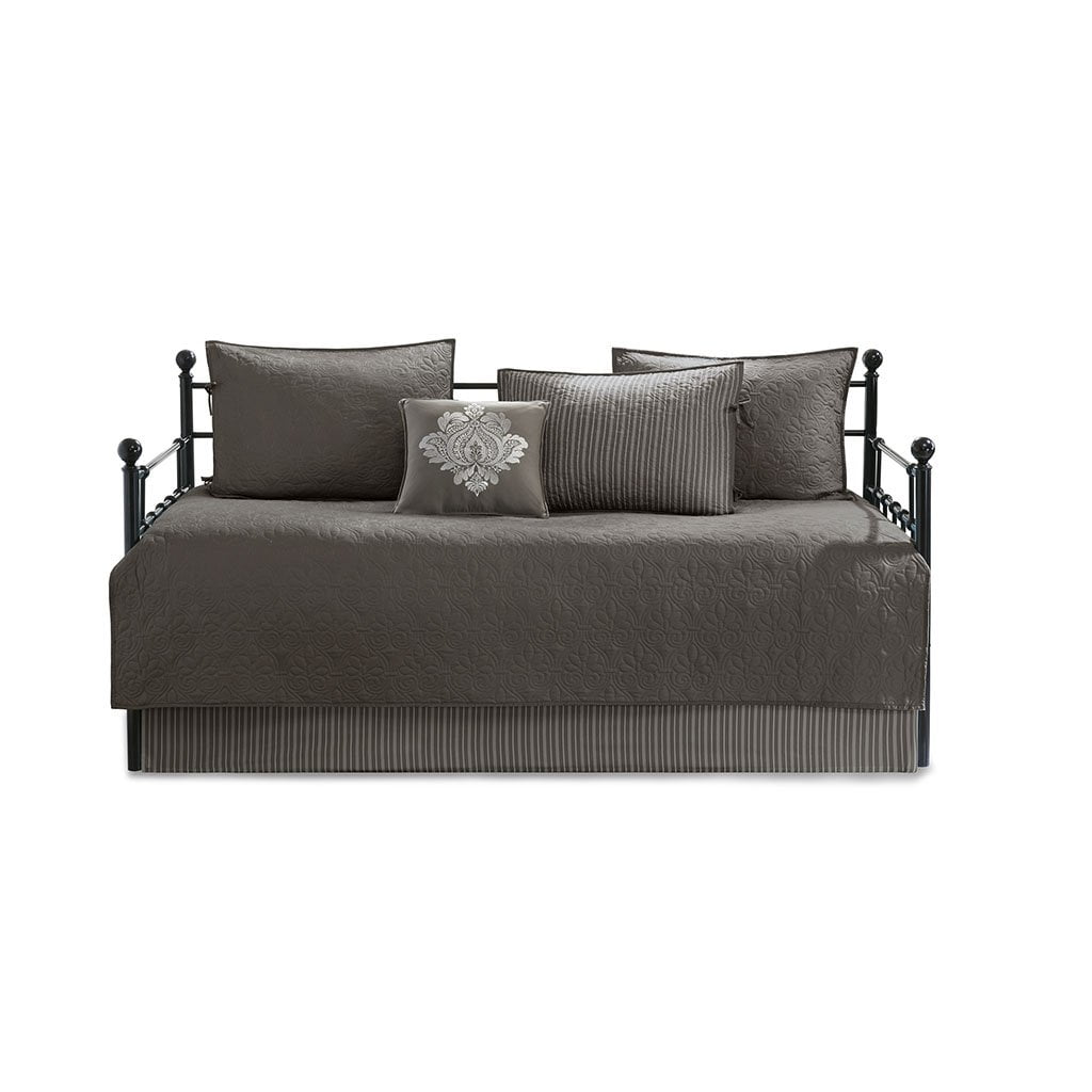 Dark Grey 6-Piece Reversible Twin Daybed Cover Set