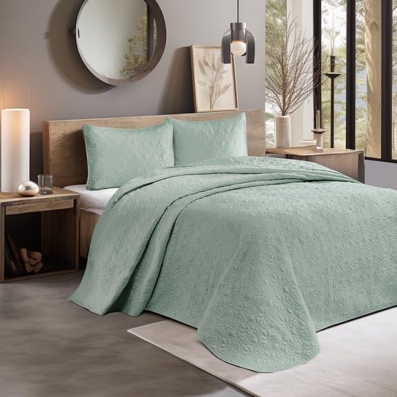 Gracie Mills Sandy Reversible Bedspread Set with Classic Stitch Pattern - GRACE-85