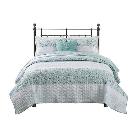 Gracie Mills Seersucker Comforter Set Coastal Breeze 5-Piece with Pillows GRACE-15440