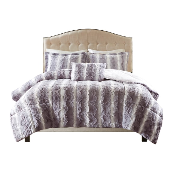 Gracie Mills Shawn 4-Peice Soft Faux faux to Mink Comforter Set - GRACE-7086