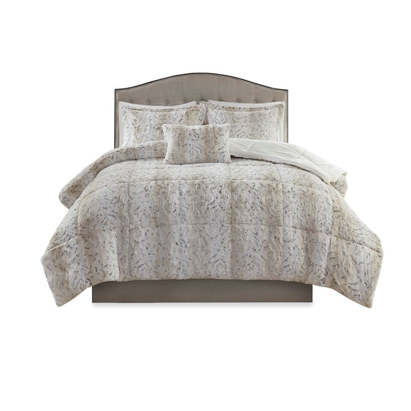 Gracie Mills Shawn 4-Peice Soft Faux faux to Mink Comforter Set - GRACE-7086