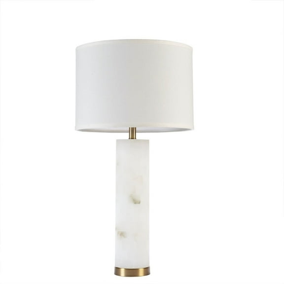 Gracie Mills Shea Illuminate Your Space with Elegance: Alabaster Table Lamp - GRACE-9529