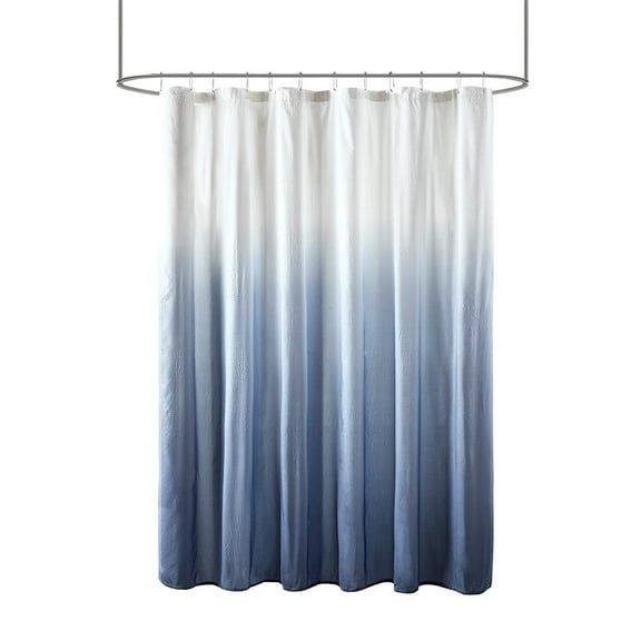 Gracie Mills Sid Modern Seersucker Ombre Printed Shower Curtain - GRACE-12814