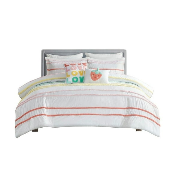 Gracie Mills Tanwen Chenille Trimmed Cotton Kids Comforter Set - GRACE-14037
