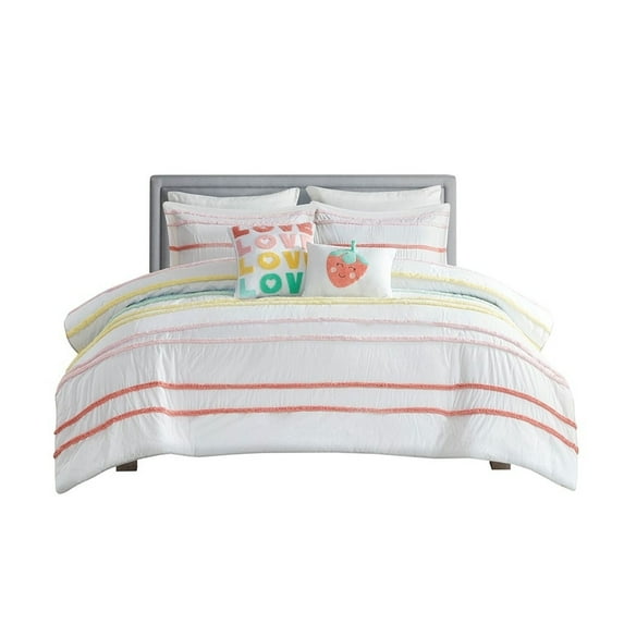 Gracie Mills Tanwen Cotton Kids Comforter Set Chenille Trim Twin GRACE-14038