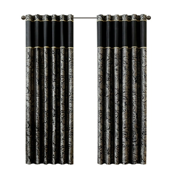 Gracie Mills Thornton Jacquard Curtain Panel Pair - GRACE-9157