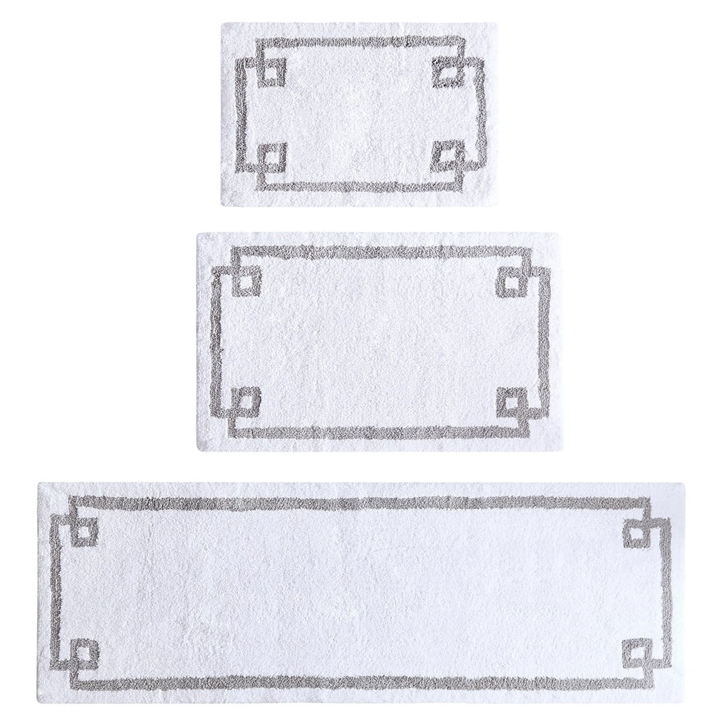 Gracie Mills Tiffany Bordered Medium Pile Tufted Cotton Bath Rug ...