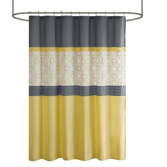 Gracie Mills Tyrell Embroidered Geometric Shower Curtain - GRACE-10801