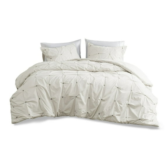Gracie Mills Velez 3-Piece Modern Cotton Duvet Cover Set GRACE-5163 Embroidered