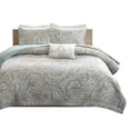thumbnail image 1 of Gracie Mills Vicky 4-Piece Cotton Percale Quilt Set Paisley Blue GRACE-5989, 1 of 4