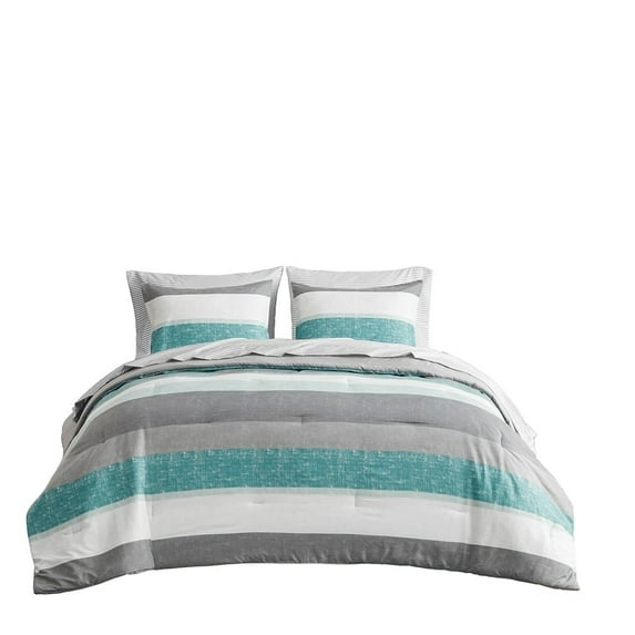 Gracie Mills Ware Striped Comforter Set with Bed Sheets - GRACE-15243