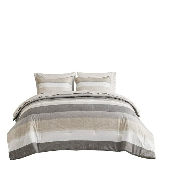 Gracie Mills Ware Striped Comforter Set with Bed Sheets - GRACE-15243