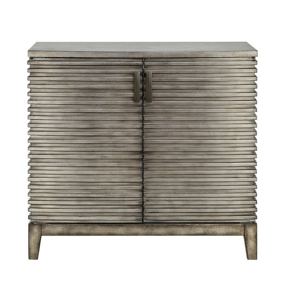 Gracie Mills Whelan Accent Chest Storage Cream 2 Doors Engineered Wood GRACE-3734