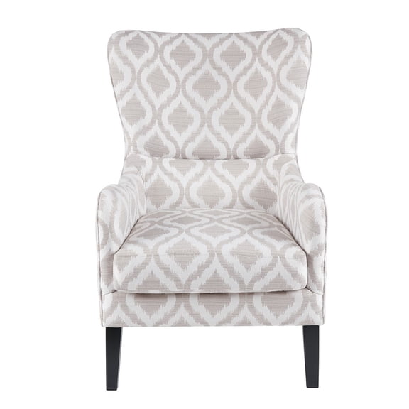 Gracie Mills Zachery Transitional Swoop Wing Chair with Round Arm and Piped Edges - GRACE-3914