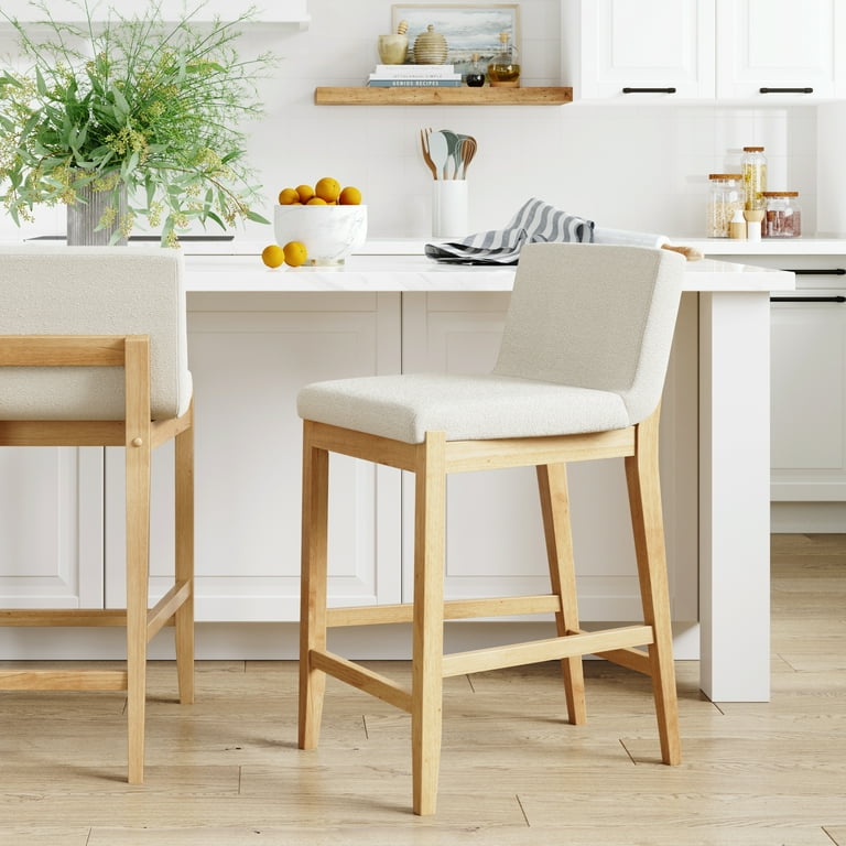 Kitchen White Bar Stool With Back INGOLF Bar Stool With Backrest